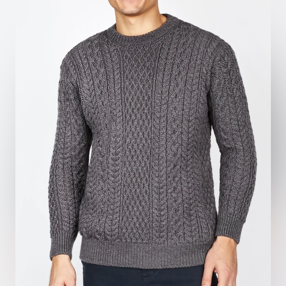 Irelands Eye Men’s Medium Wool Sweater Grey